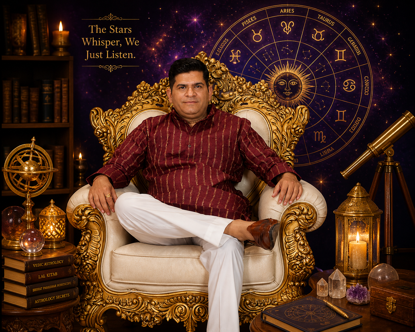 Astrologer at consultation